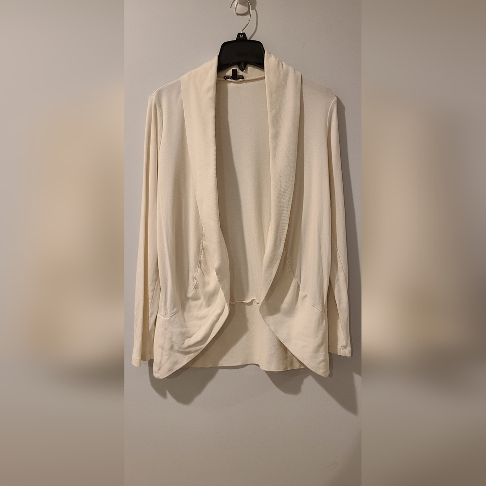 Express Cotton Blend Cream Shawl Collar Open Cardigan Sz Large